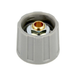 Buton rotativ; fără indicator; ABS; Øax: 6mm; Ø20x15,5mm; gri