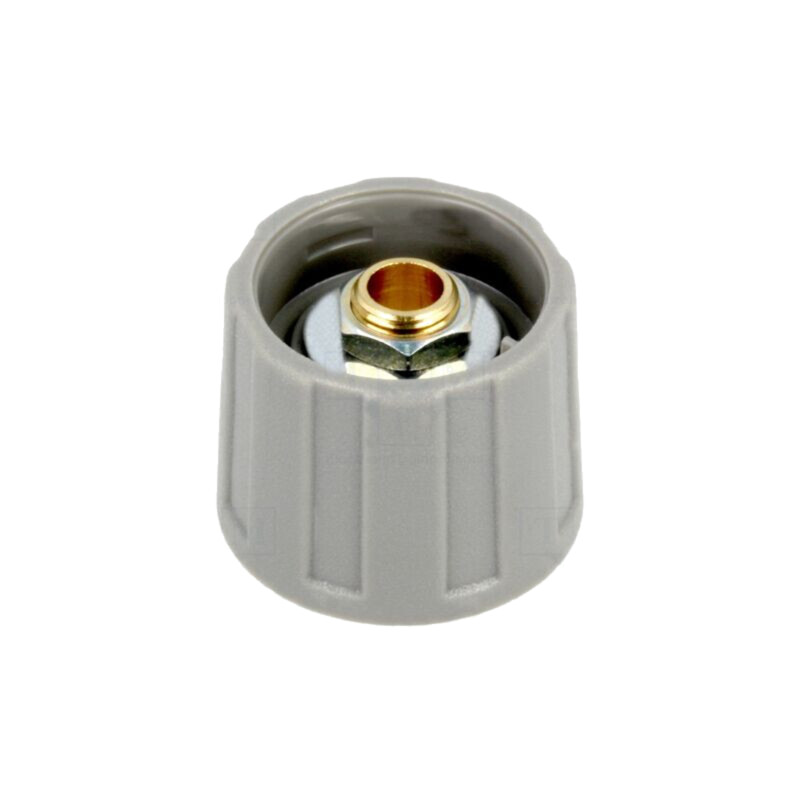 Buton rotativ; fără indicator; ABS; Øax: 6mm; Ø20x15,5mm; gri