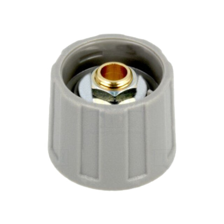 Buton rotativ; fără indicator; ABS; Øax: 6mm; Ø20x15,5mm; gri
