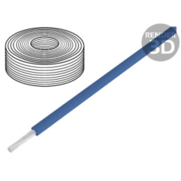Cablu; LifY-Toy; litat; Cu; 0,04mm2; PVC; albastru; 60V; 10m; Clasa: 5
