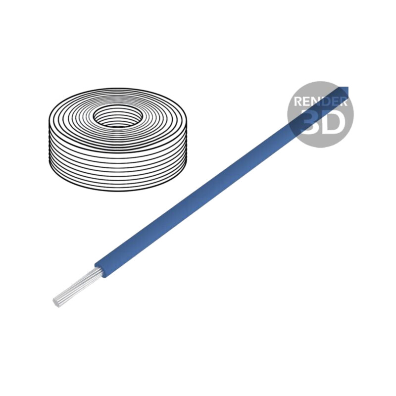 Cablu; LifY-Toy; litat; Cu; 0,04mm2; PVC; albastru; 60V; 10m; Clasa: 5