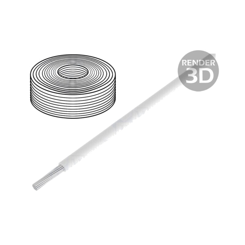 Cablu; LifY-Toy; litat; Cu; 0,04mm2; PVC; alb; 60V; 10m; Clasa: 5