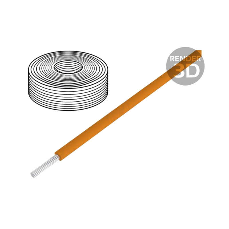 Cablu; LifY-Toy; litat; Cu; 0,04mm2; PVC; portocalie; 60V; 10m