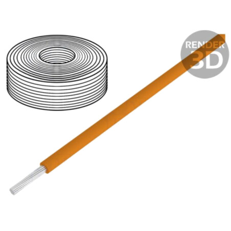 Cablu; LifY-Toy; litat; Cu; 0,04mm2; PVC; portocalie; 60V; 10m