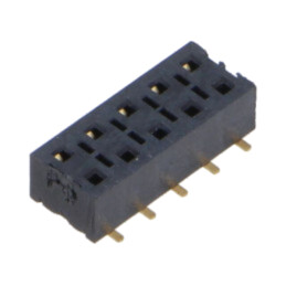 Conector: şiruri pini; mamă; PIN: 10; 2,54mm; aurit; SMT; soclu