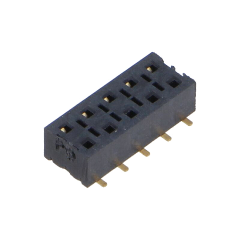 Conector: şiruri pini; mamă; PIN: 10; 2,54mm; aurit; SMT; soclu