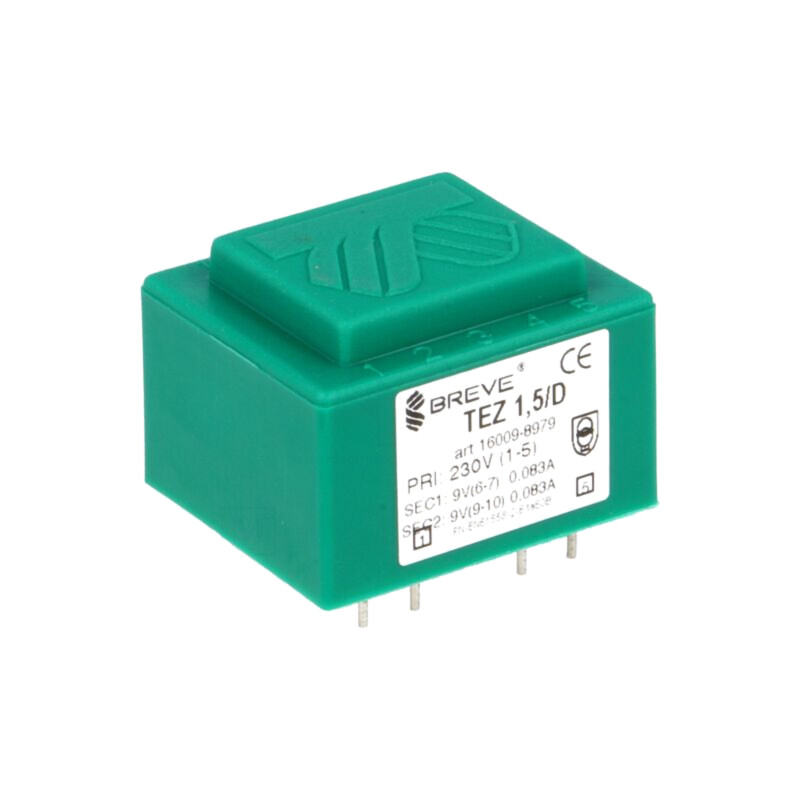 Transformator: încapsulat; 1,5VA; 230VAC; 9V; 9V; 83mA; 83mA; PCB Transformator: încapsulat; 1,5VA; 230VAC; 9V; 9V; 83mA; 83mA; PCB