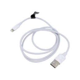 Cablu; mufă Apple Lightning,USB A mufă; nichelat; 1m; alb; 12W