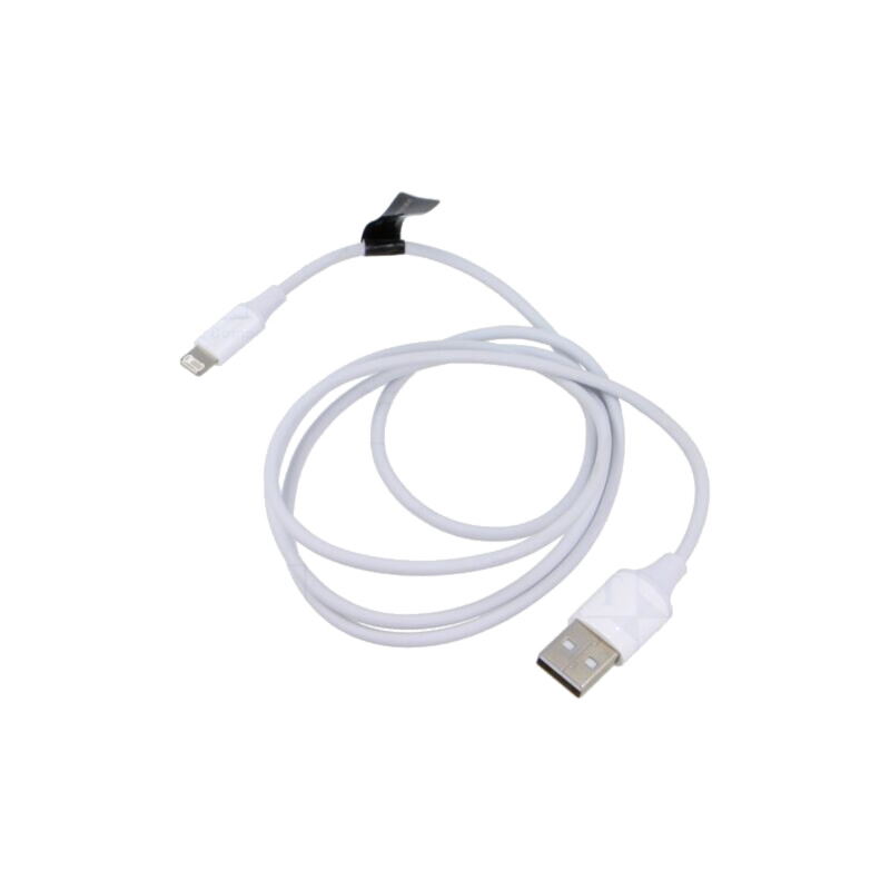 Cablu; mufă Apple Lightning,USB A mufă; nichelat; 1m; alb; 12W