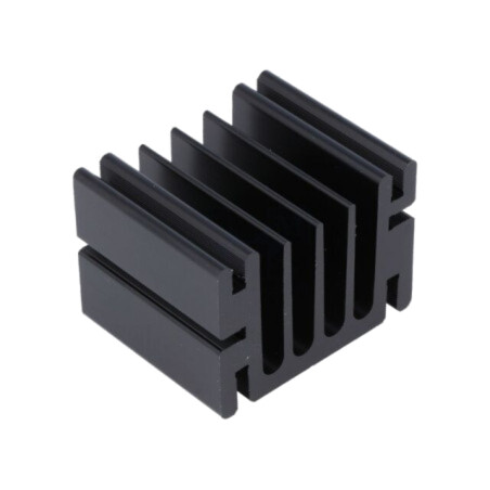Radiator: extrudat; TO220; neagră; L: 37,5mm; W: 46mm; H: 33mm