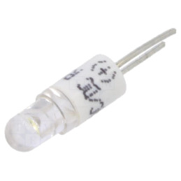 Lampă LED; albă; BI-PIN; 24VDC; 24VAC; plastic; 3mm; Term: 2pin