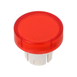 Lentilă pentru buton; 22mm; 61; roşie,transparentă; plastic