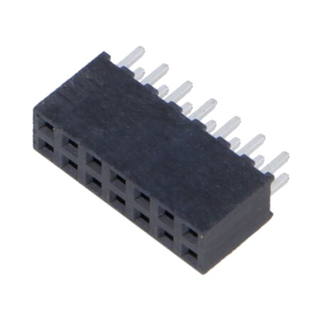 Conector: şiruri pini; mamă; PIN: 14; 2mm; aurit; THT; soclu; drept