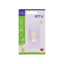 Lampă LED; alb cald; G4; 12VDC; 260lm; 3W; 360°; 3000K