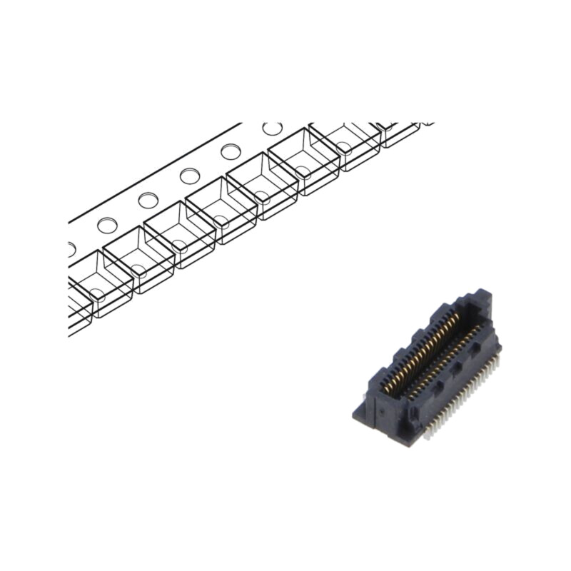 Conector: PCB-PCB; mamă; PIN: 20; 0,4mm; SS4; aurit; SMT; soclu; 1,6A Conector: PCB-PCB; mamă; PIN: 20; 0,4mm; SS4; aurit; SMT; soclu; 1,6A