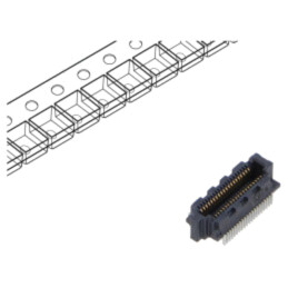 Conector: PCB-PCB; mamă; PIN: 20; 0,4mm; SS4; aurit; SMT; soclu; 1,6A