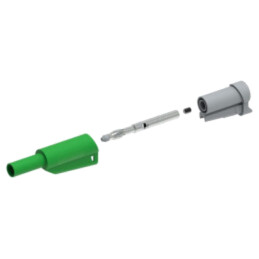 Conector: banană 4mm; mufă; 36A; 1kVAC; 60VDC; verde; cu izolaţie