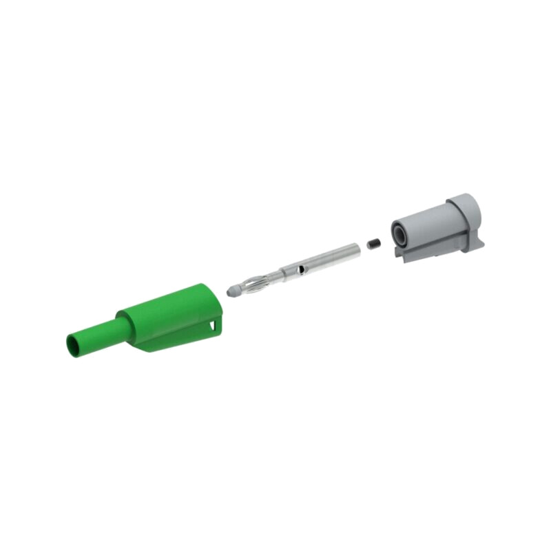 Conector: banană 4mm; mufă; 36A; 1kVAC; 60VDC; verde; cu izolaţie