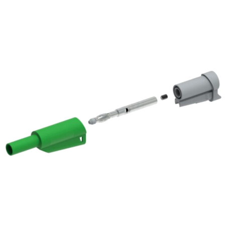 Conector: banană 4mm; mufă; 36A; 1kVAC; 60VDC; verde; cu izolaţie