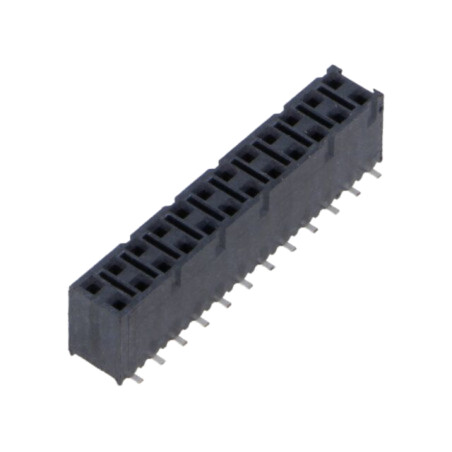 Conector: şiruri pini; mamă; PIN: 24; 2,54mm; aurit; SMT; soclu