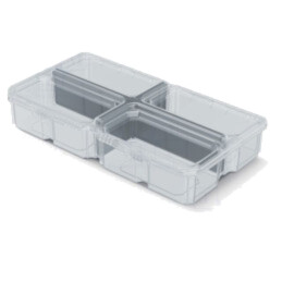 Container: colectiv; cu partiții; transparentă; 285x158x57mm