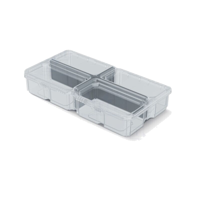 Container: colectiv; cu partiții; transparentă; 285x158x57mm