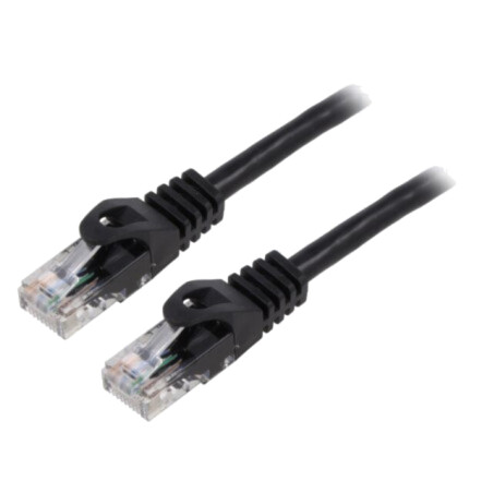 Patch cord; U/UTP; 6; litat; CCA; PVC; negru; 10m; 26AWG; Fire: 8