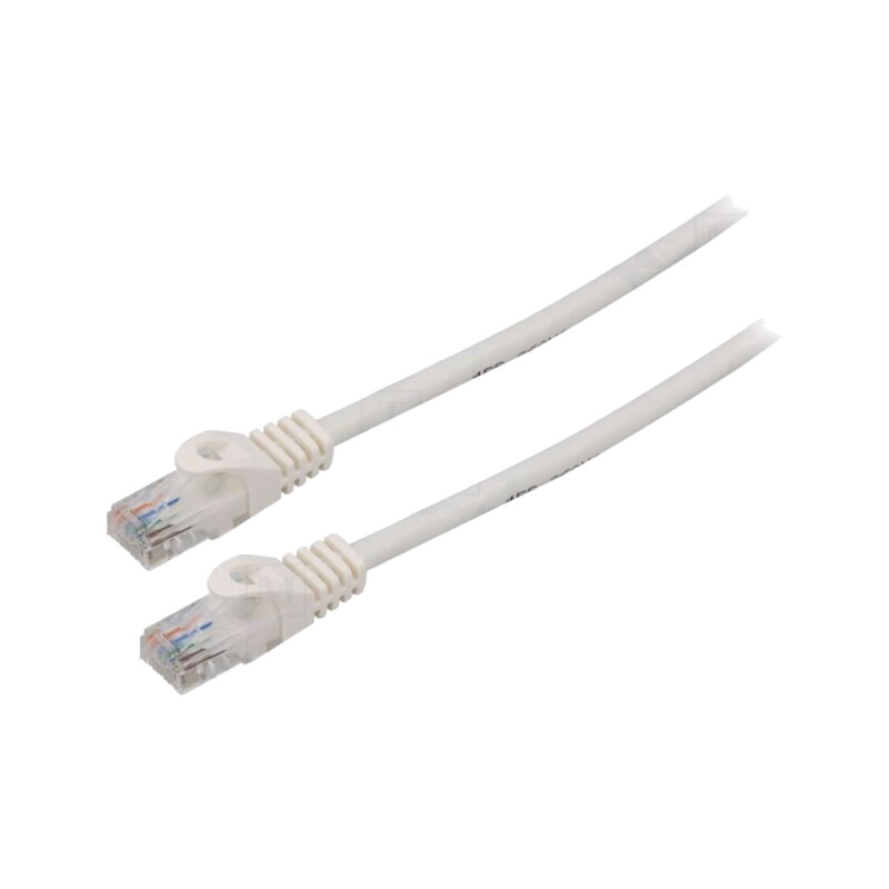 Patch cord; U/UTP; 6; litat; CCA; PVC; alb; 10m; 26AWG; Fire: 8; 1buc.