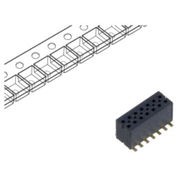 Conector: şiruri pini; tată; PIN: 14; 1,27mm; aurit; SMT; soclu