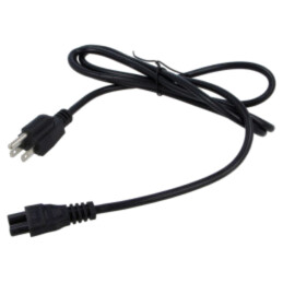 Cablu; 3x18AWG; IEC C5 mamă,NEMA 5-15 (B) mufă; PVC; 1,8m; negru