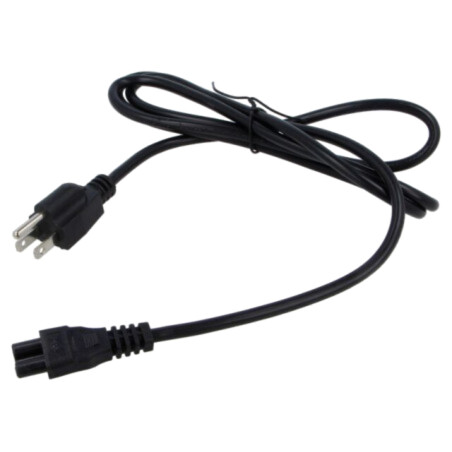 Cablu; 3x18AWG; IEC C5 mamă,NEMA 5-15 (B) mufă; PVC; 1,8m; negru