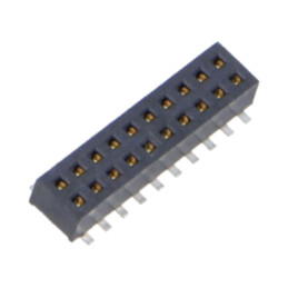 Conector: şiruri pini; mamă; PIN: 20; 1,27mm; gold flash; SMT; soclu