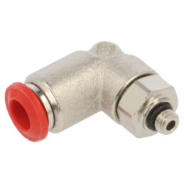 Racord push-in; în unghi; -0,99÷20bar; alamă nichelată; Filet: M5