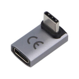 Adaptor; USB 4.0; USB C soclu,USB C mufă în unghi; nichelat