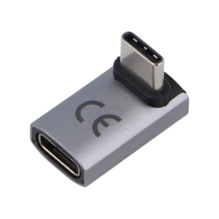 Adaptor; USB 4.0; USB C soclu,USB C mufă în unghi; nichelat