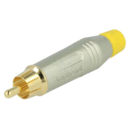 Conector: RCA; mufă; tată; drept; lipire; gri; aurit; pe cablu; 3÷7mm