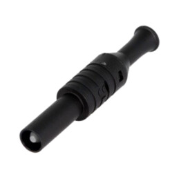 Conector: banană 4mm; mufă; 36A; 1kVAC; neagră; cu izolaţie; 63mm