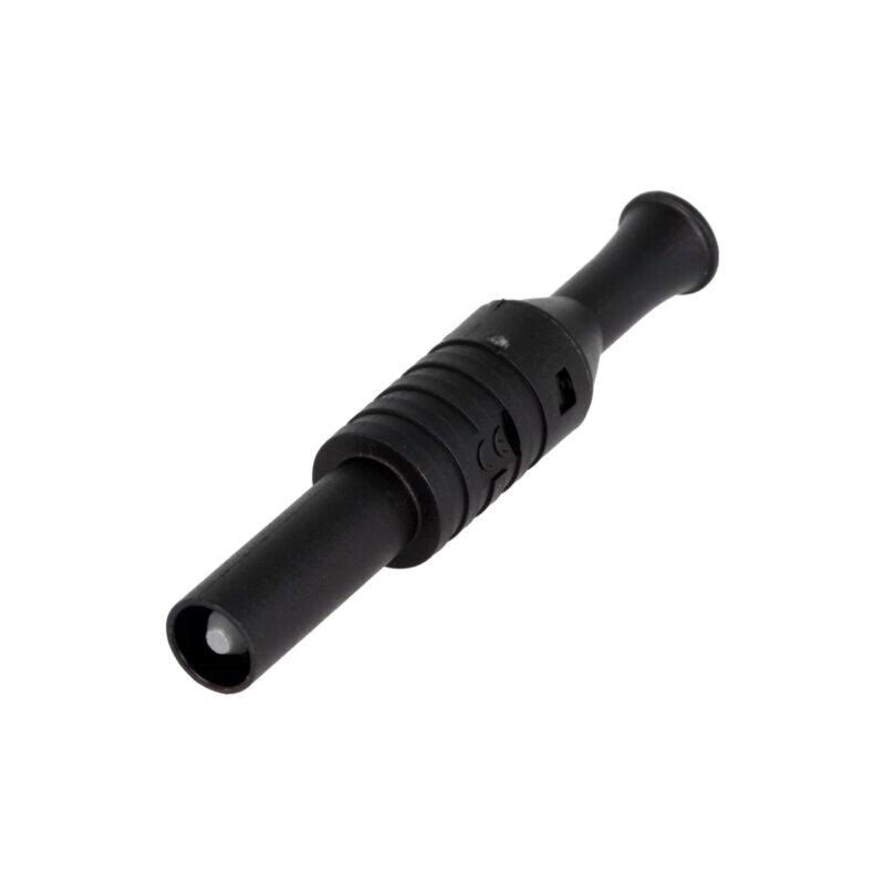 Conector: banană 4mm; mufă; 36A; 1kVAC; neagră; cu izolaţie; 63mm