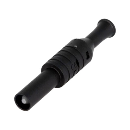 Conector: banană 4mm; mufă; 36A; 1kVAC; neagră; cu izolaţie; 63mm