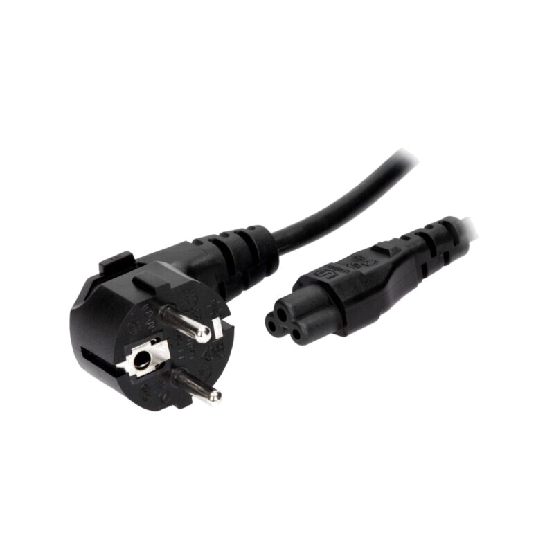 Cablu; 3x0,75mm2; CEE 7/7 (E/F) ştecăr în unghi,IEC C5 mamă Cablu; 3x0,75mm2; CEE 7/7 (E/F) ştecăr în unghi,IEC C5 mamă