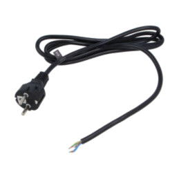 Cablu; 3x1mm2; CEE 7/7 (E/F) mufă,cabluri; PVC; 1,8m; negru; 16A