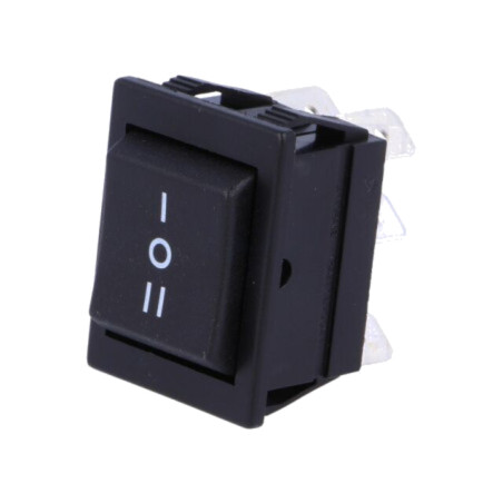 ROCKER; DP3T; Poz: 3; ON-OFF-ON; 16A/250VAC; 20A/28VDC; neagră; fără