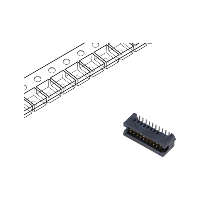 Conector: PCB-PCB; tată; PIN: 20; 1,27mm; TFM; aurit; SMT; soclu; 3,7A Conector: PCB-PCB; tată; PIN: 20; 1,27mm; TFM; aurit; SMT; soclu; 3,7A