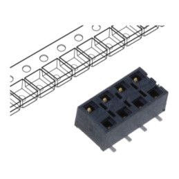 Conector: şiruri pini; mamă; PIN: 8; 2,54mm; gold flash; SMT; soclu