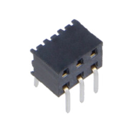 Conector: şiruri pini; mamă; PIN: 6; 2mm; aurit; THT; soclu; în unghi