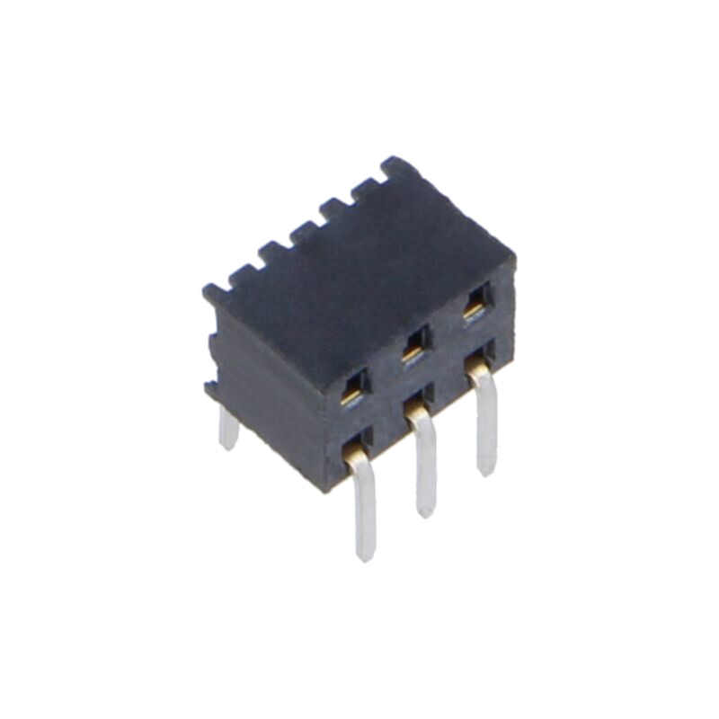Conector: şiruri pini; mamă; PIN: 6; 2mm; aurit; THT; soclu; în unghi