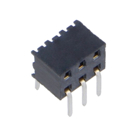 Conector: şiruri pini; mamă; PIN: 6; 2mm; aurit; THT; soclu; în unghi