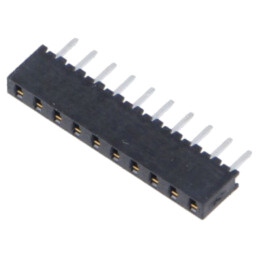 Conector: şiruri pini; mamă; PIN: 10; 2mm; aurit; THT; soclu; drept