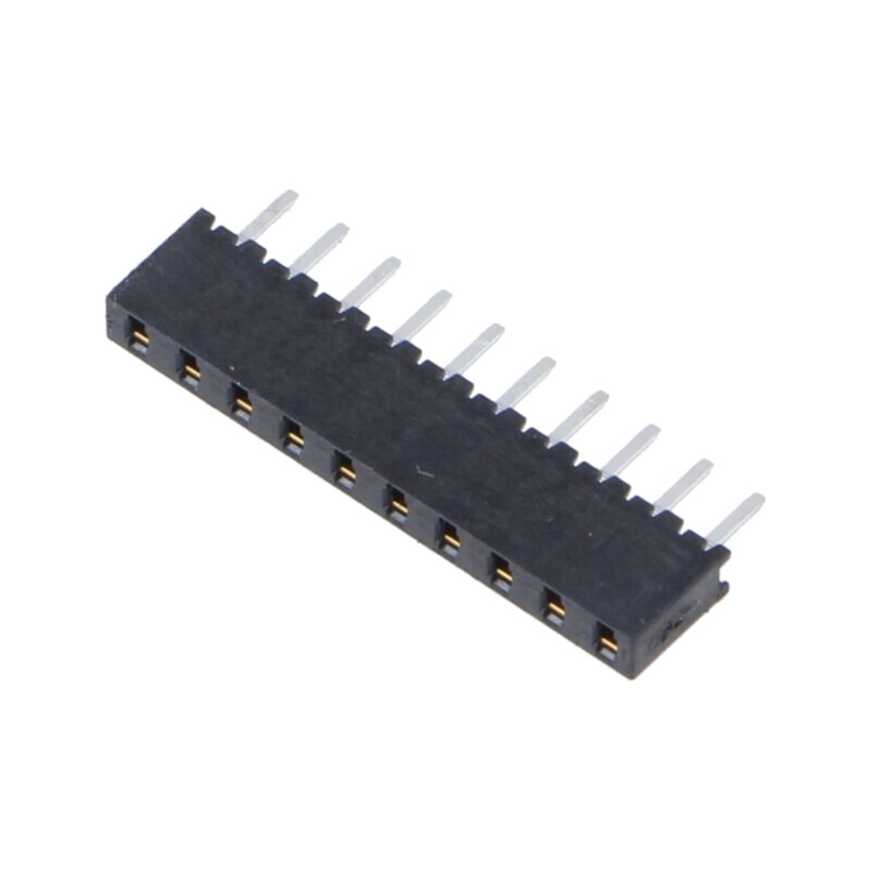 Conector: şiruri pini; mamă; PIN: 10; 2mm; aurit; THT; soclu; drept