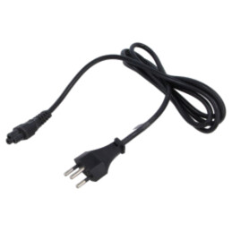 Cablu; 3x0,75mm2; IEC C5 mamă,SEV-1011 (J) mufă; PVC; 1,8m; negru